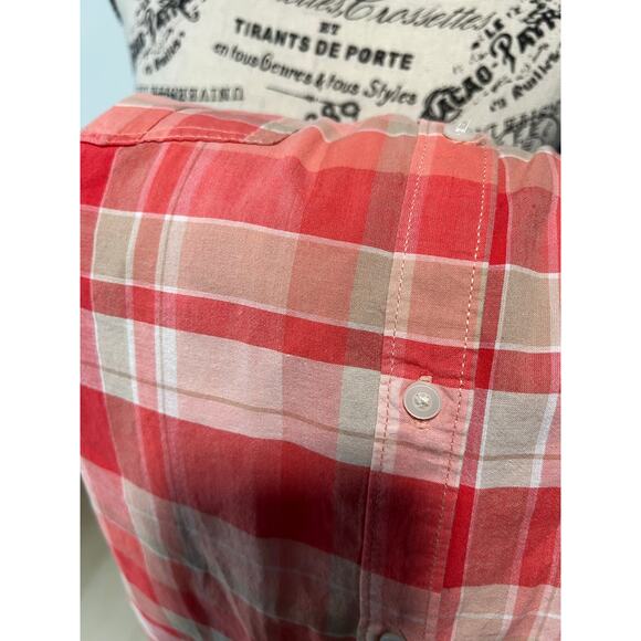 St. John's Bay Lightweight Plaid 3/4 Sleeve button up Shirt - Picture 8 of 9